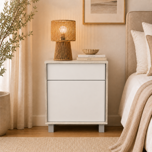 MESA DE LUZ CON SISTEMA PUSH LINEA MINIMAL