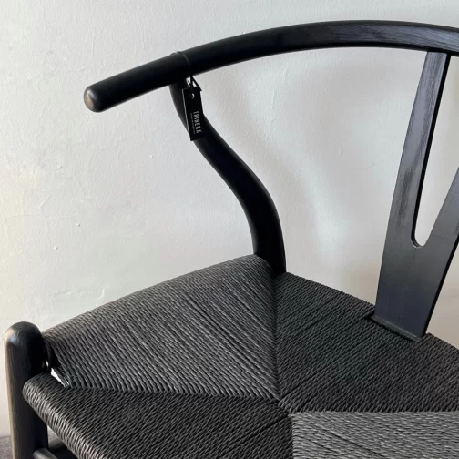 Banqueta Wishbone Full Black Kraft