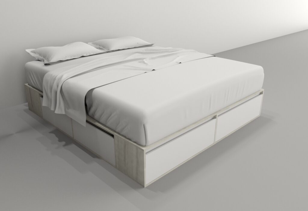 CAMA BOX 2M - 4 CAJONES + 2 PUERTAS REBATIBLES - Acasa Tienda