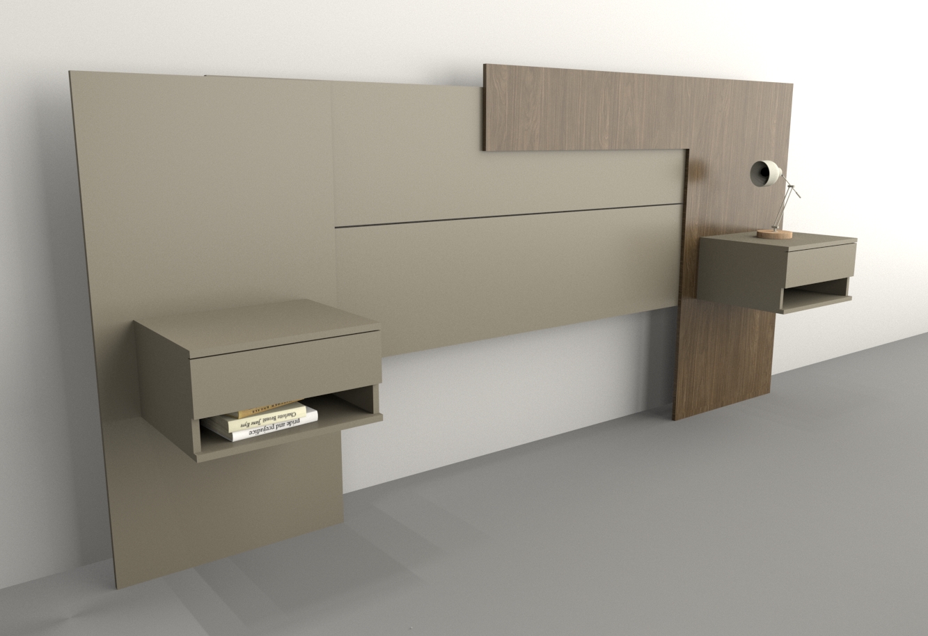 Respaldo c/mesa de luz flotantes 1,80m Y 2,00m ART. 6447 - Imagen 3