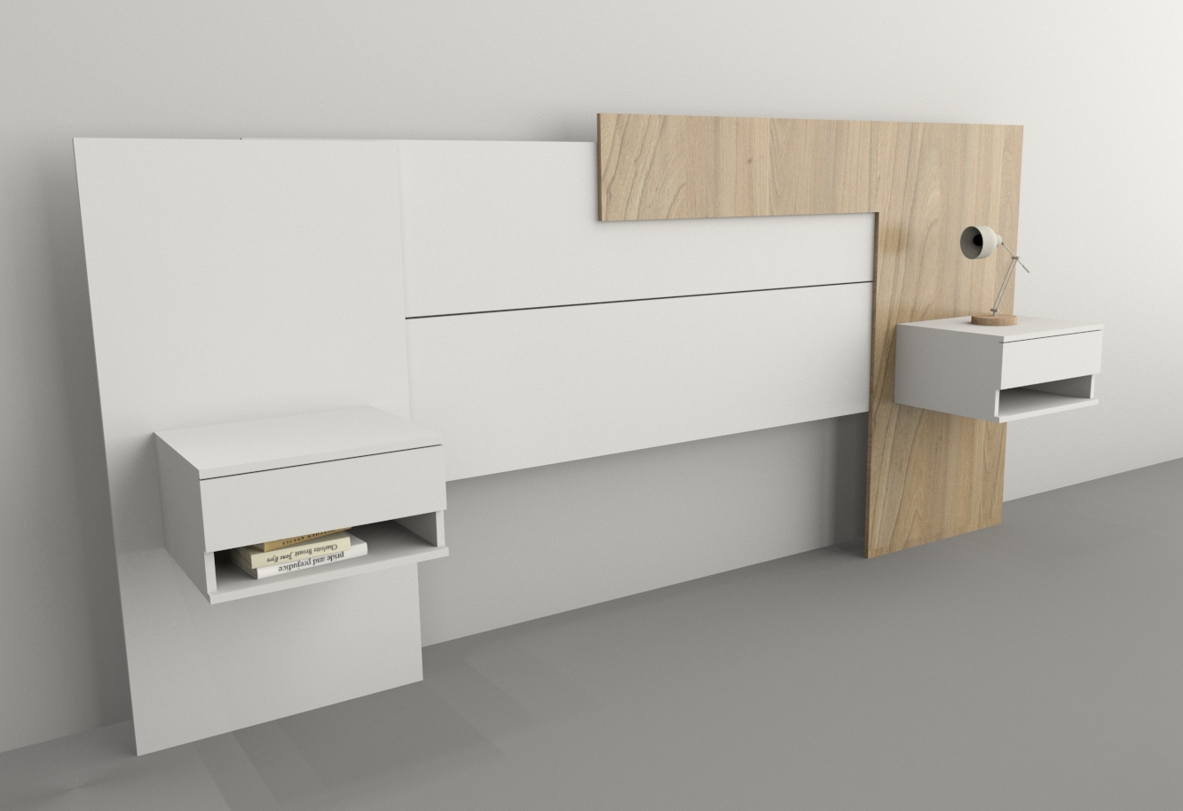 Respaldo c/mesa de luz flotantes 1,80m Y 2,00m ART. 6447 - Imagen 5