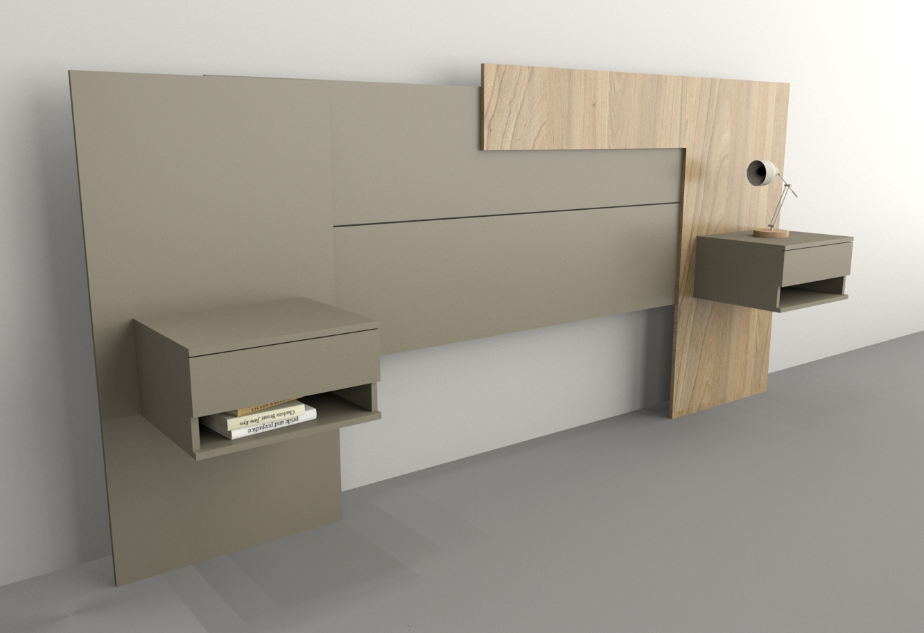 Respaldo c/mesa de luz flotantes 1,80m Y 2,00m ART. 6447 - Imagen 2