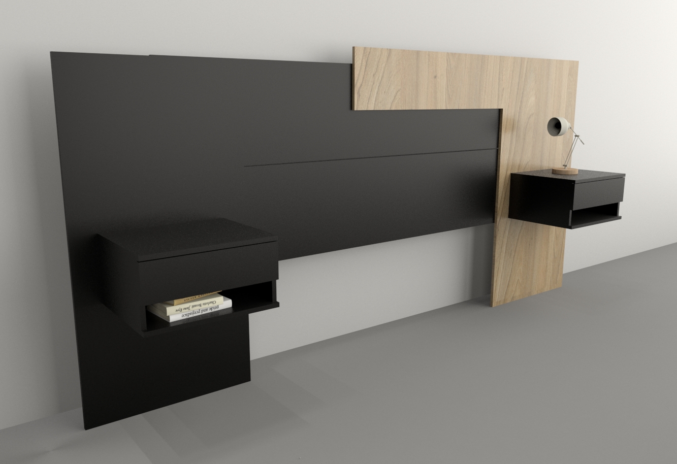 Respaldo c/mesa de luz flotantes 1,80m Y 2,00m ART. 6447 - Imagen 4