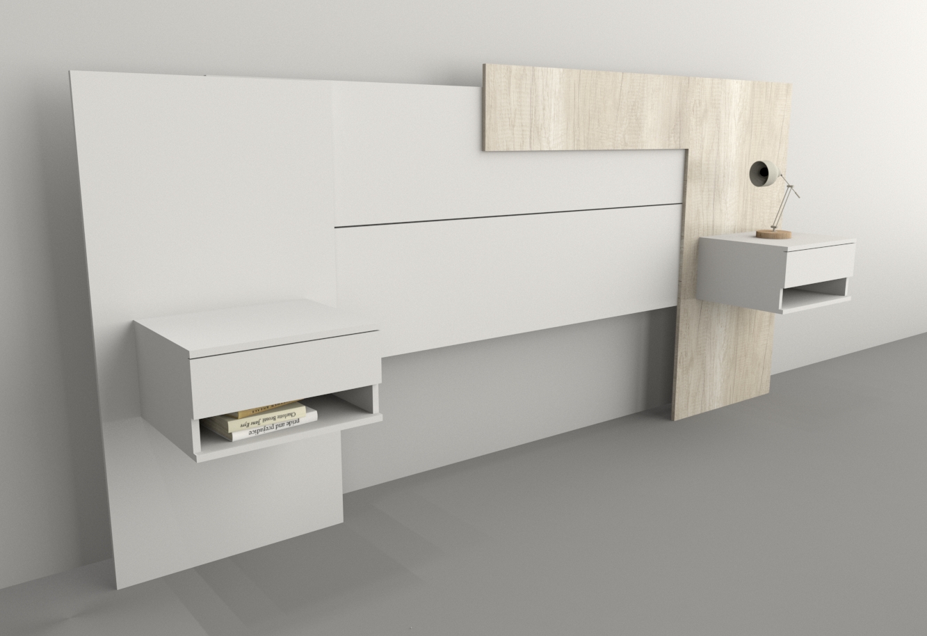 Respaldo c/mesa de luz flotantes 1,80m Y 2,00m ART. 6447 - Imagen 6