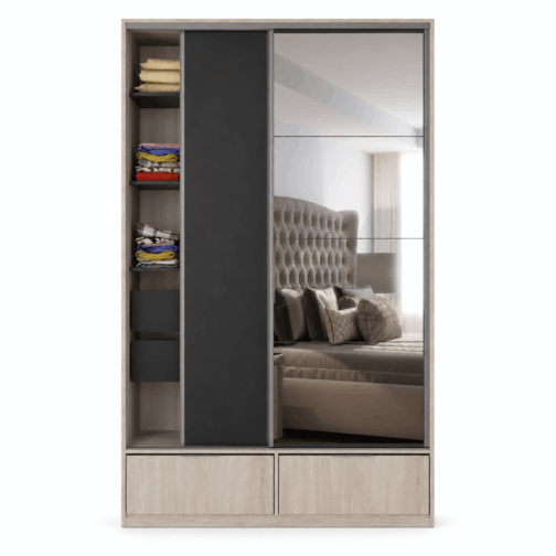 ROPERO DUO 2 1,20M PUERTAS CORREDIZAS CON ESPEJO