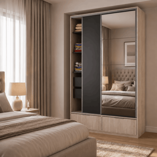 ROPERO DUO 2 1,20M PUERTAS CORREDIZAS CON ESPEJO