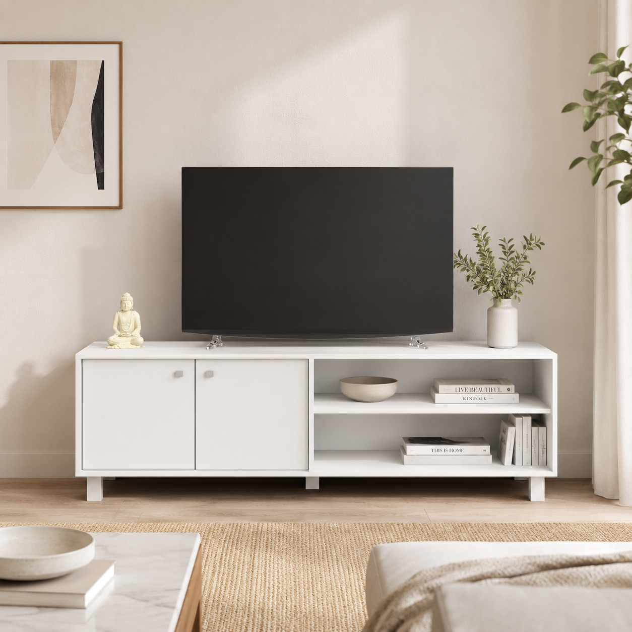 MESA DE TV HASTA 75" 2 PUERTAS 1,80M LINEA MINIMAL - Imagen 10