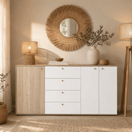 BAHIUT 1,75M – 3 PUERTAS 4 CAJONES