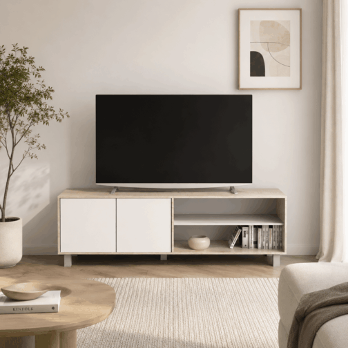 MESA DE TV HASTA 75″ 2 PUERTAS 1,80M LINEA MINIMAL