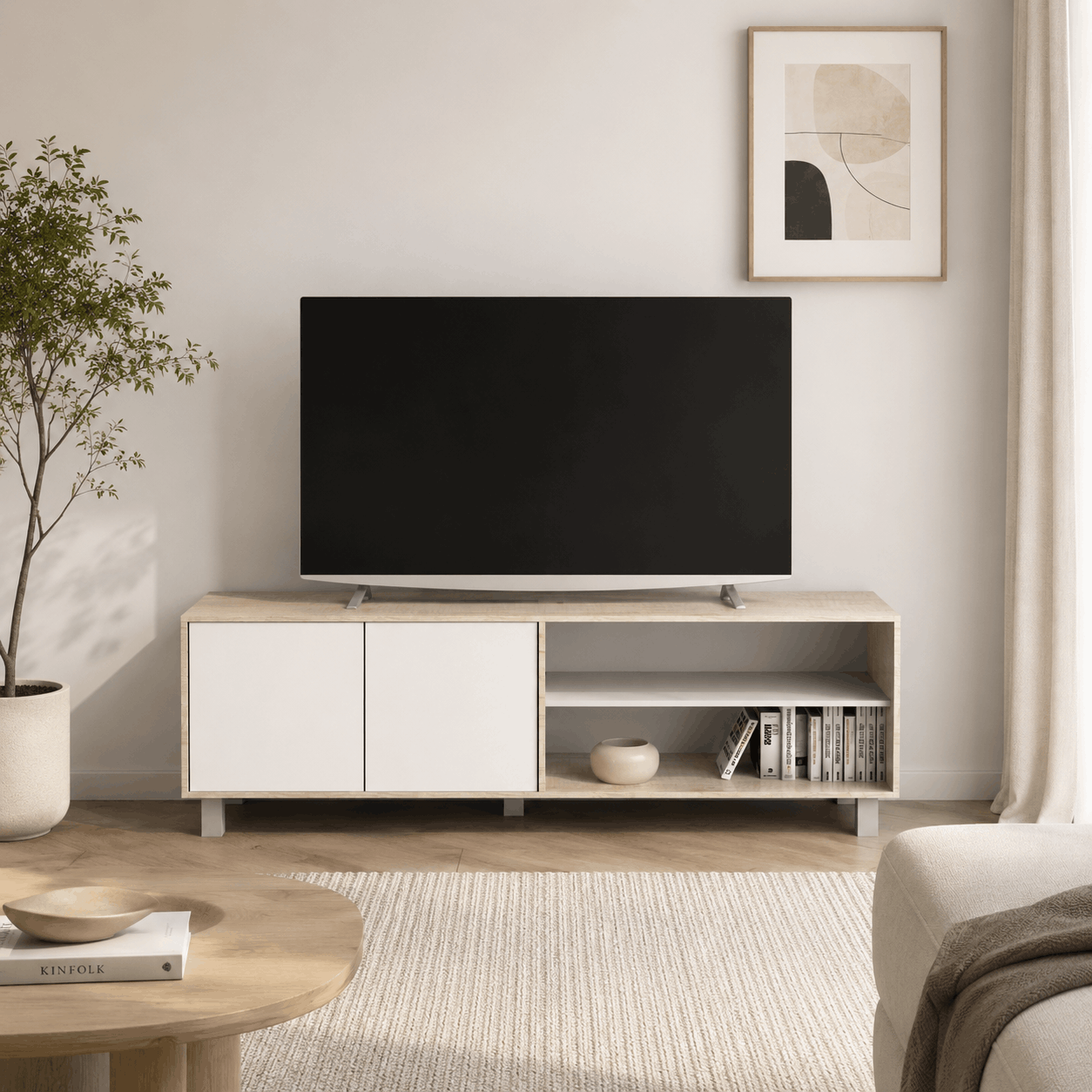 MESA DE TV HASTA 75" 2 PUERTAS 1,80M LINEA MINIMAL - Imagen 2