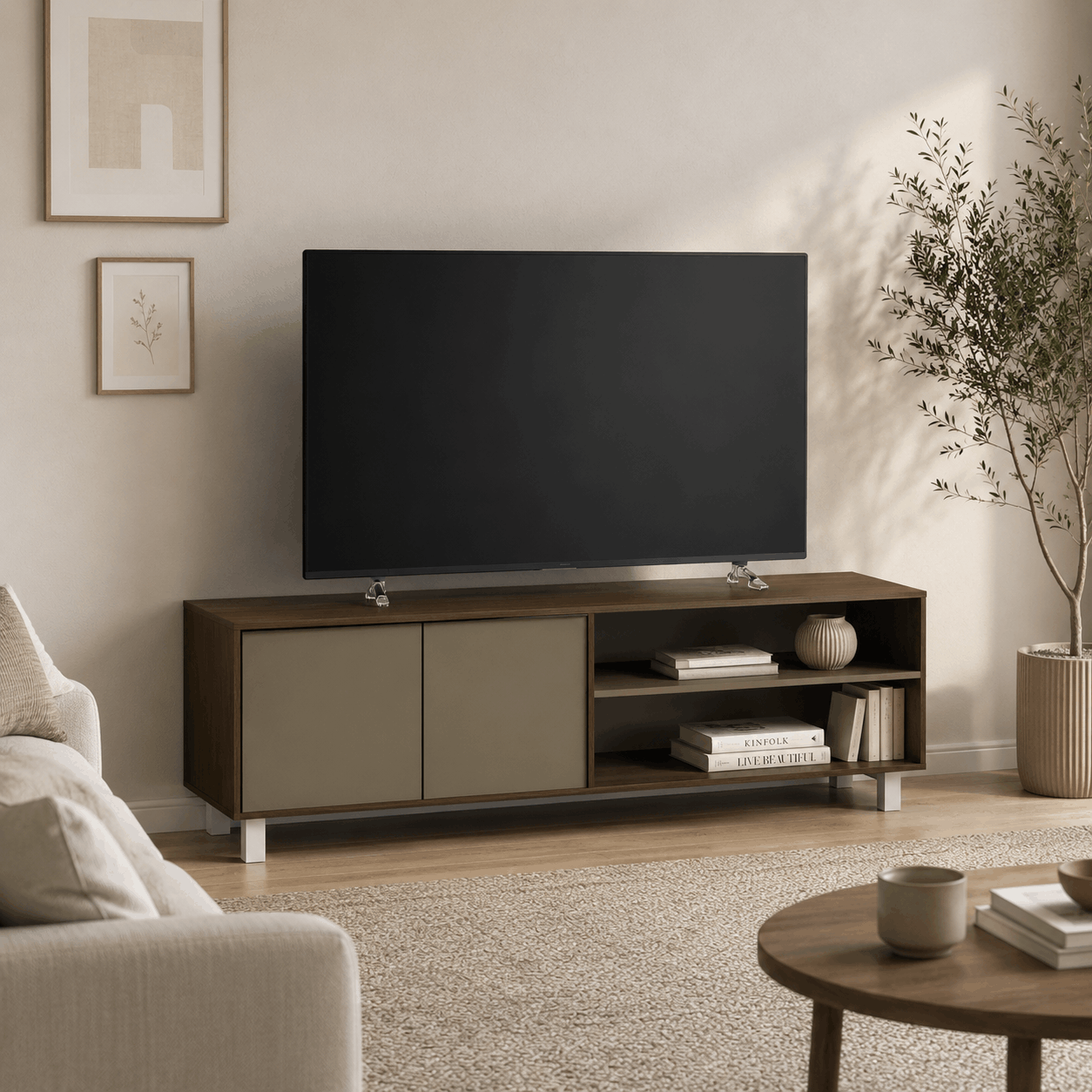 MESA DE TV HASTA 75" 2 PUERTAS 1,80M LINEA MINIMAL - Imagen 4
