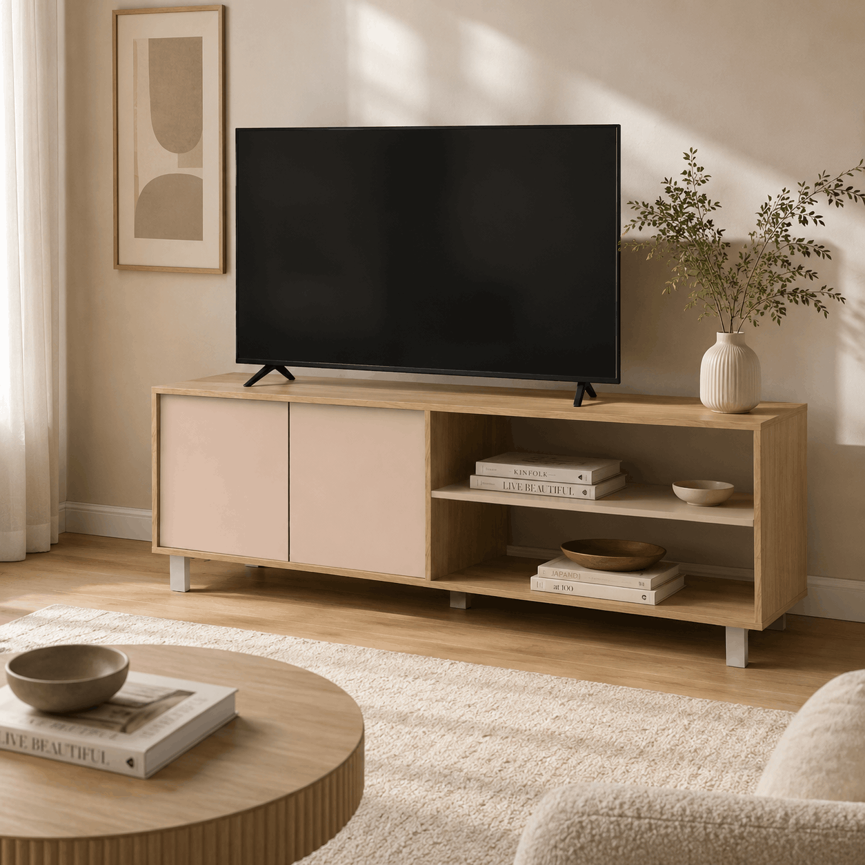 MESA DE TV HASTA 75" 2 PUERTAS 1,80M LINEA MINIMAL - Imagen 8