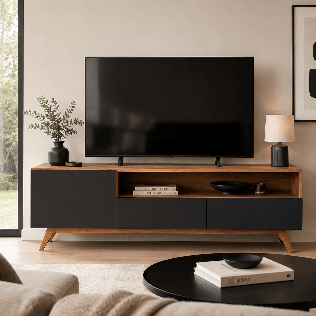RACK DE TV LINEA ESCANDINAVA 1,65M - Imagen 3