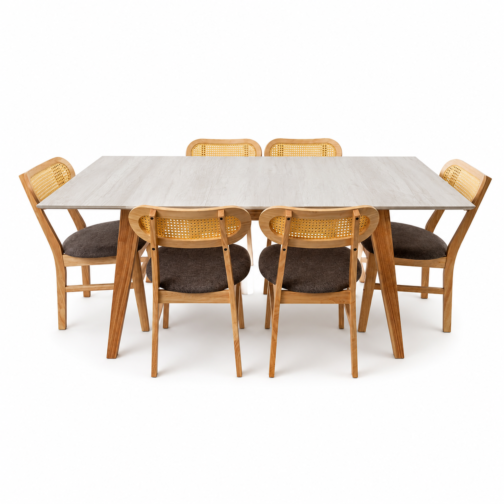 COMBO – MESA ANDREA EXTENSIBLE + 6 SILLAS DENMARK