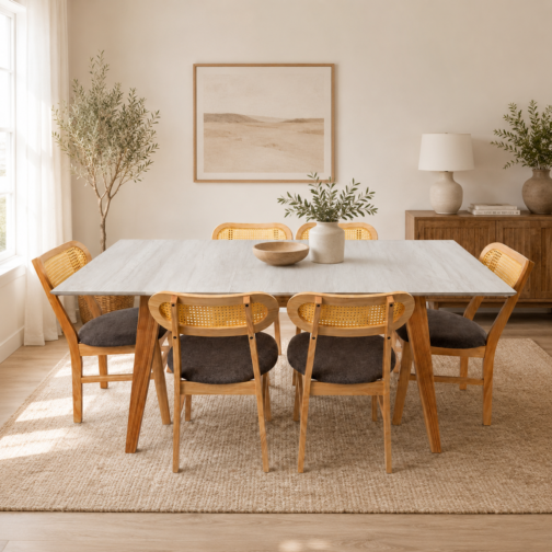 COMBO – MESA ANDREA EXTENSIBLE + 6 SILLAS DENMARK