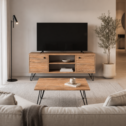 COMBO LINEA INDUSTRIAL – RACK TV 1,40M + MESA RATONA