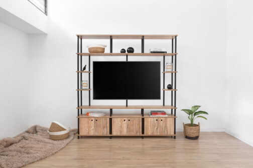 RACK DE TV INDUSTRIAL 192X200M ATKAMA/NEGRO