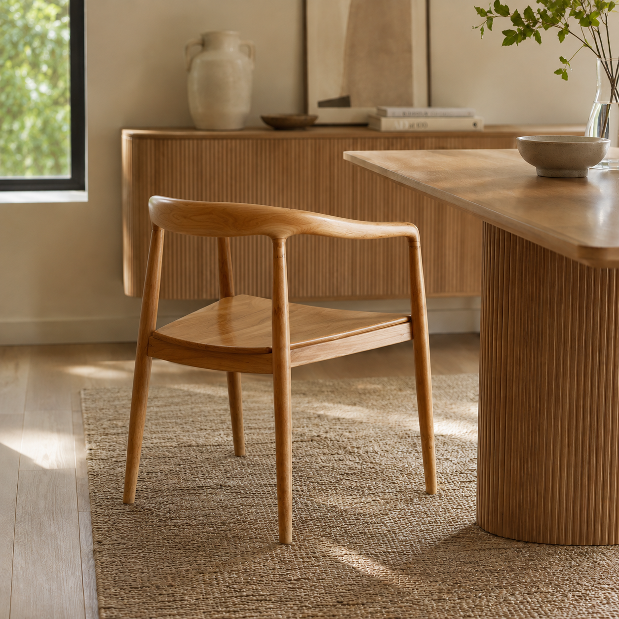 SILLA BALI CURVA MADERA TEKA - Imagen 3