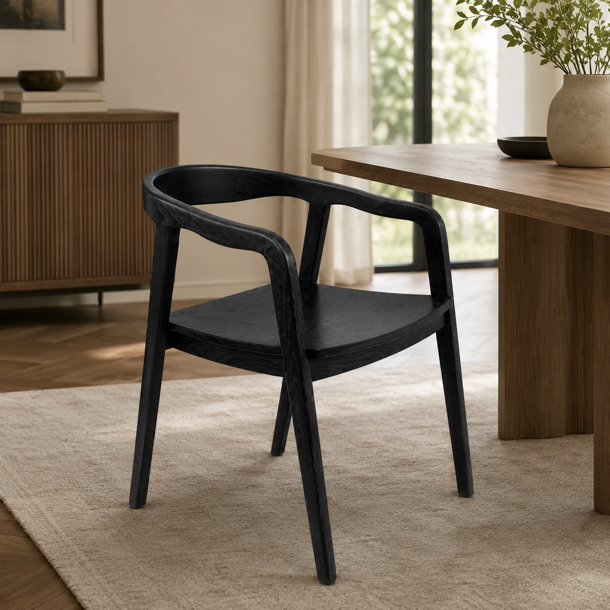 SILLA BALI CURVA MADERA TEKA - Imagen 5
