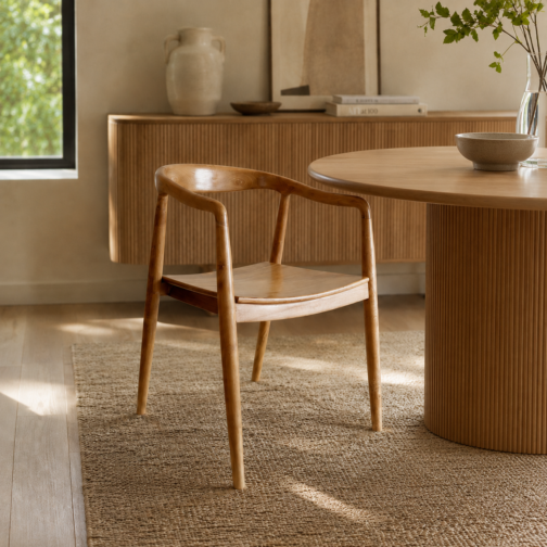 SILLA BALI CURVA MADERA TEKA