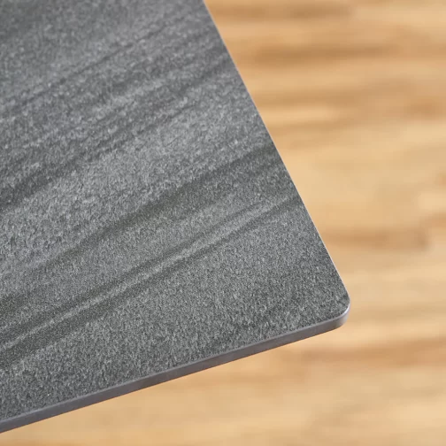 MESA RECTANGULAR 180M SIMIL MARMOL BASE NEGRA