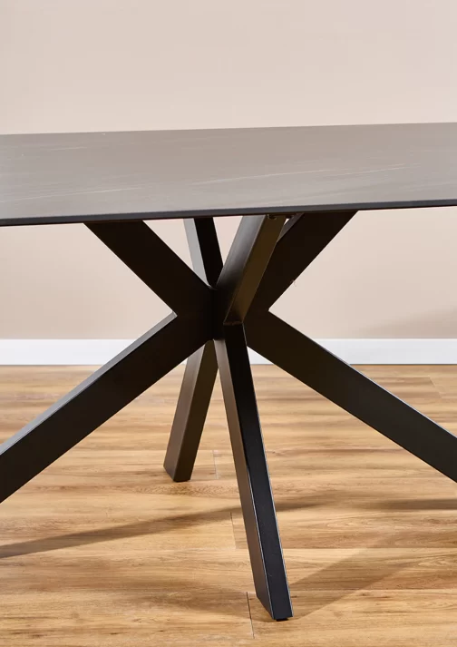 MESA RECTANGULAR 180M SIMIL MARMOL BASE NEGRA - Imagen 7