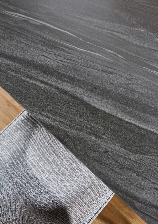 MESA RECTANGULAR 180M SIMIL MARMOL BASE NEGRA - Imagen 6