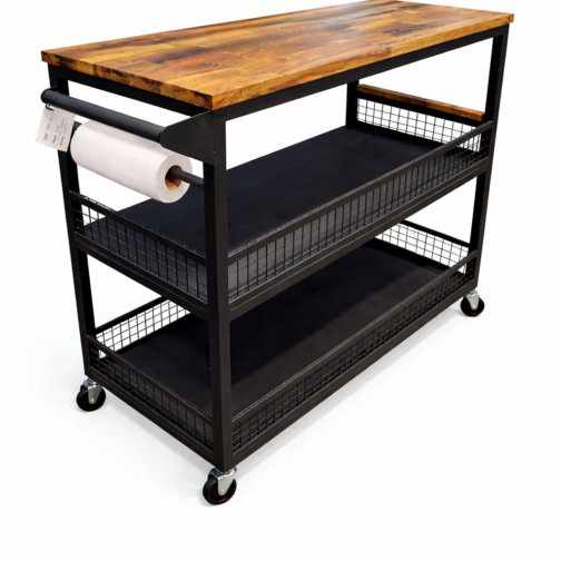 BARRA MOVIL C/ESTANTES Y RUEDAS