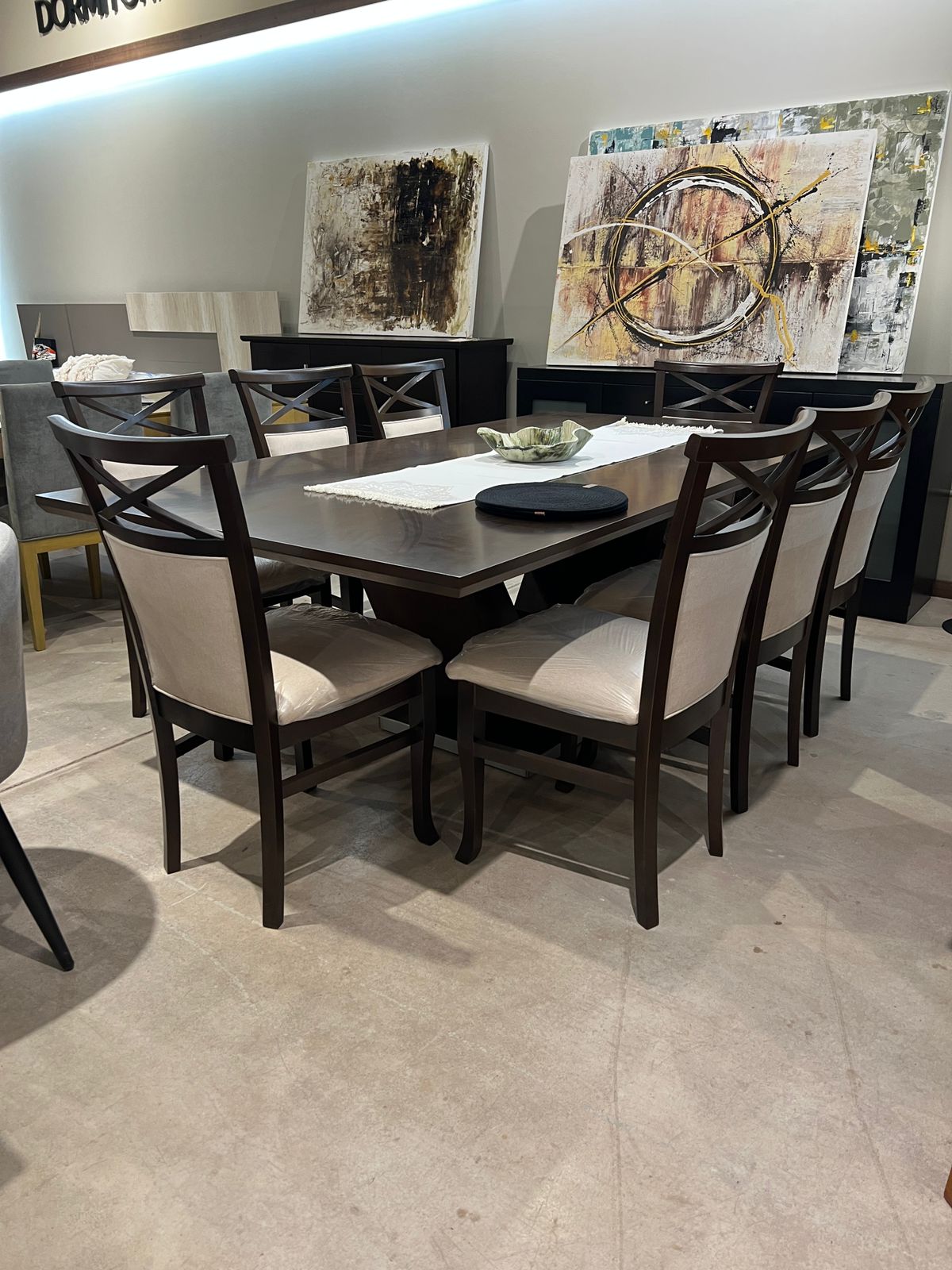 COMBO MESA OLIMPUS 220X120 MAS 8 SILLAS CRUZ - Imagen 2