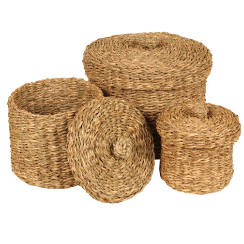 Set de cajas con tapa Redondas c/Boton