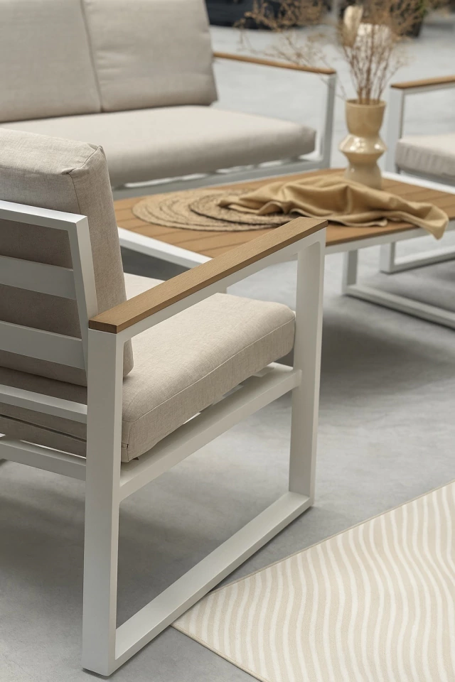 SET BAHIA 3 CUERPOS BLANCO Y BEIGE -JD/1381/ BEIGE - Imagen 3