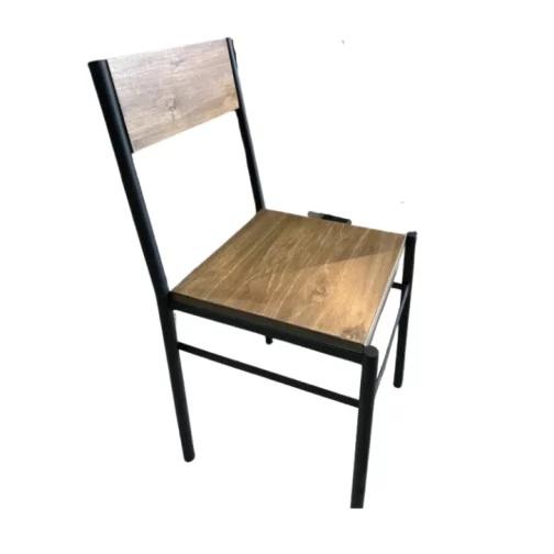 SILLA TUBING LAUREL MACIZO PATA DE HIERRO NEGRO