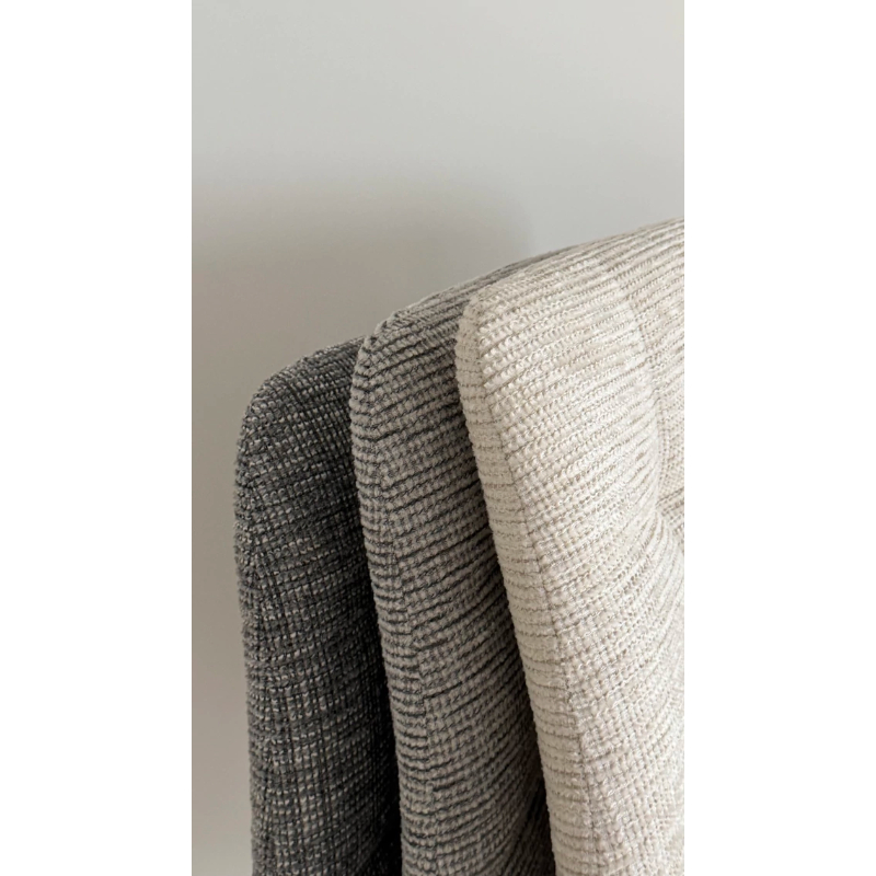 Silla Milano Chenille Gris Oscuro Base Natural - Imagen 5