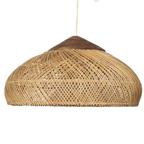 Pantalla de Rattan Natural 50×25 – Base Madera