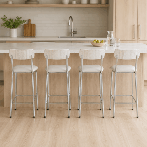 BANQUETON RESPALDO DE MADERA