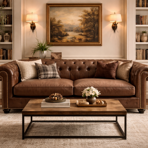 SOFA CHESTERFIELD CUERO 2.20MTS