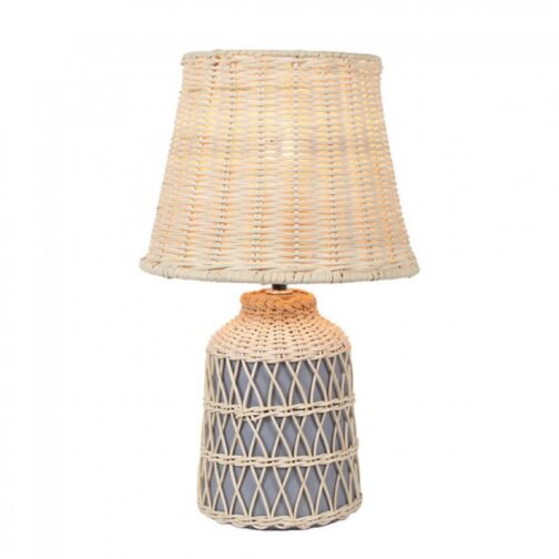 VELADOR RATTAN CON PANTALLA TIKKA