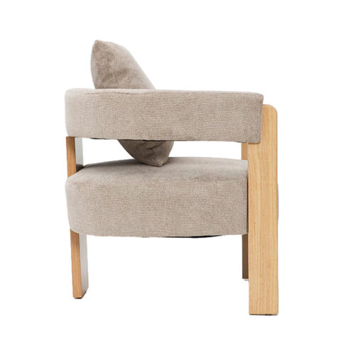 SILLON BRERA MADERA NATURAL CHENILLE TAUPE