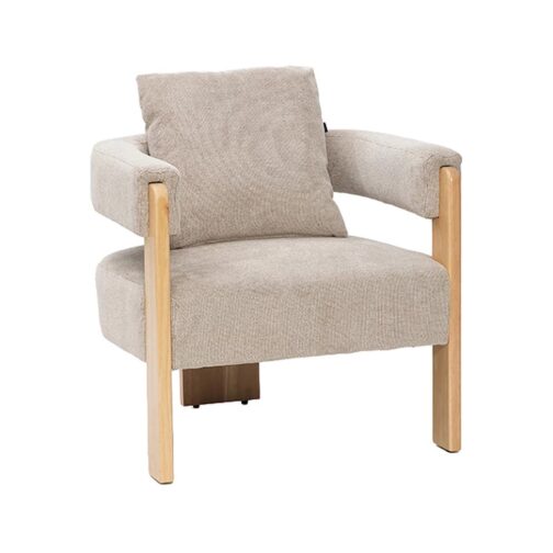 SILLON BRERA MADERA NATURAL CHENILLE TAUPE