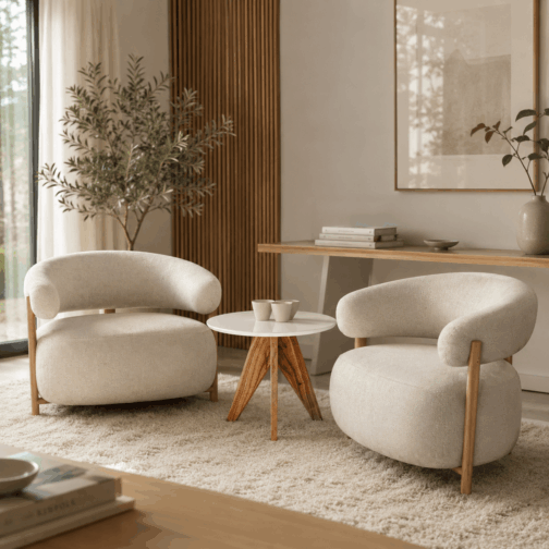 Sillon Bari Chenille Base Natural