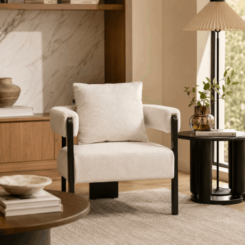 Sillón Brera Chenille Base Negra
