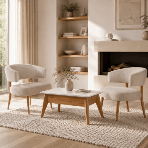 Sillon Zhagen Chenille Base Natural