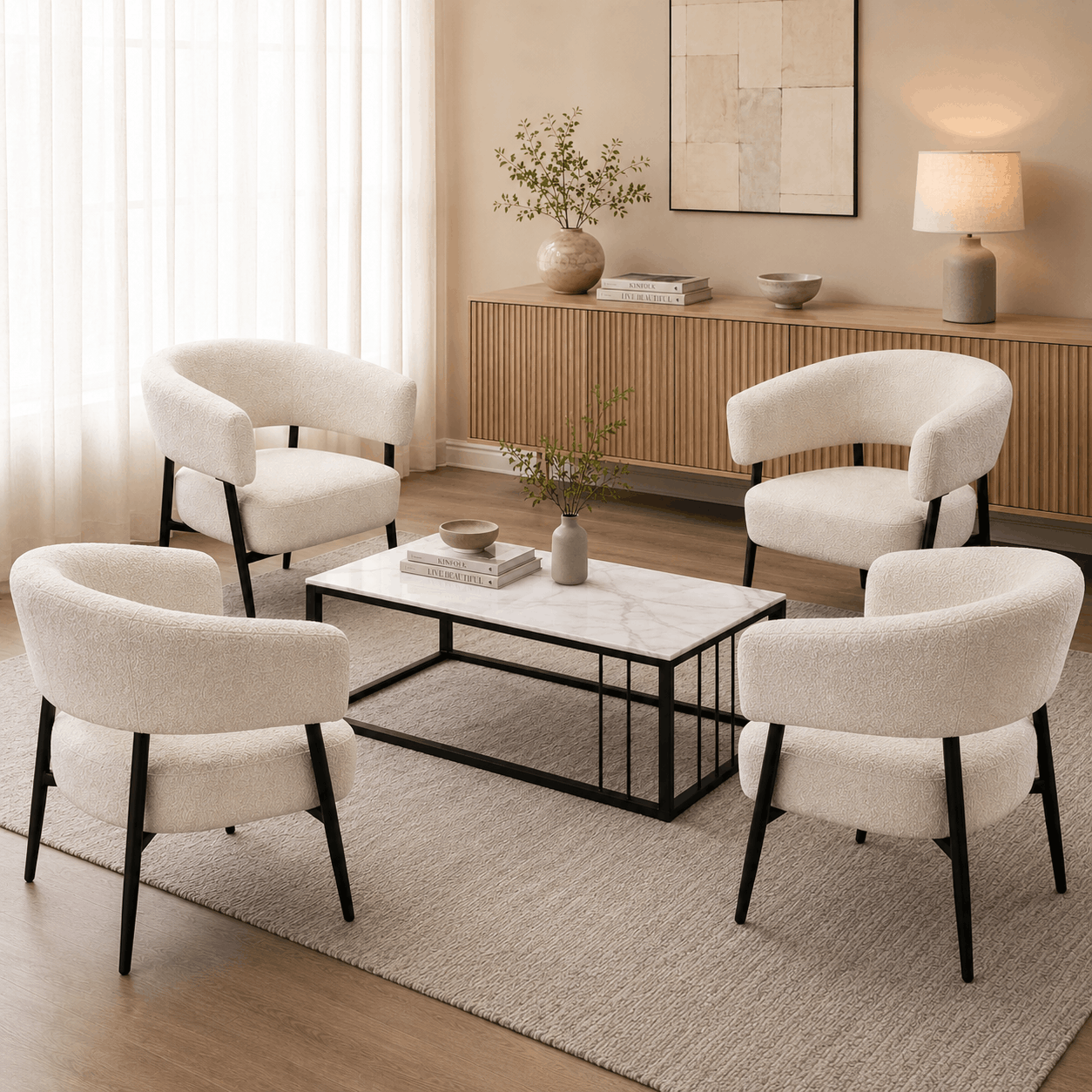 Sillón Boreal Chenille Base Negra - Imagen 6