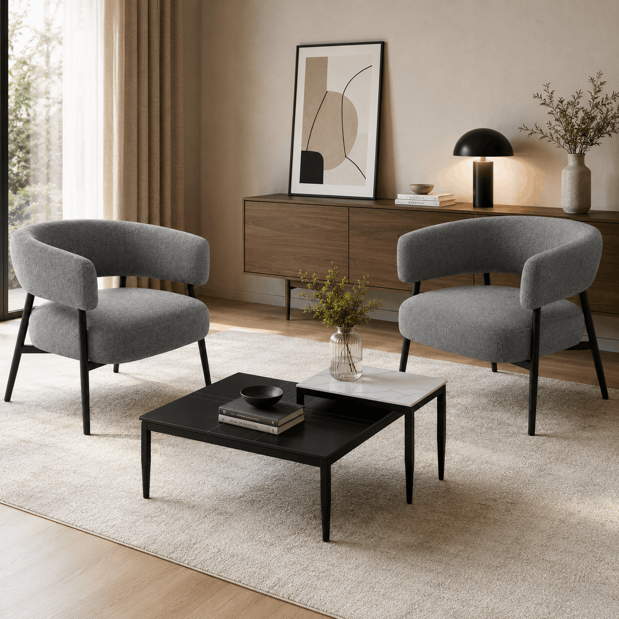 Sillón Boreal Chenille Base Negra - Imagen 4