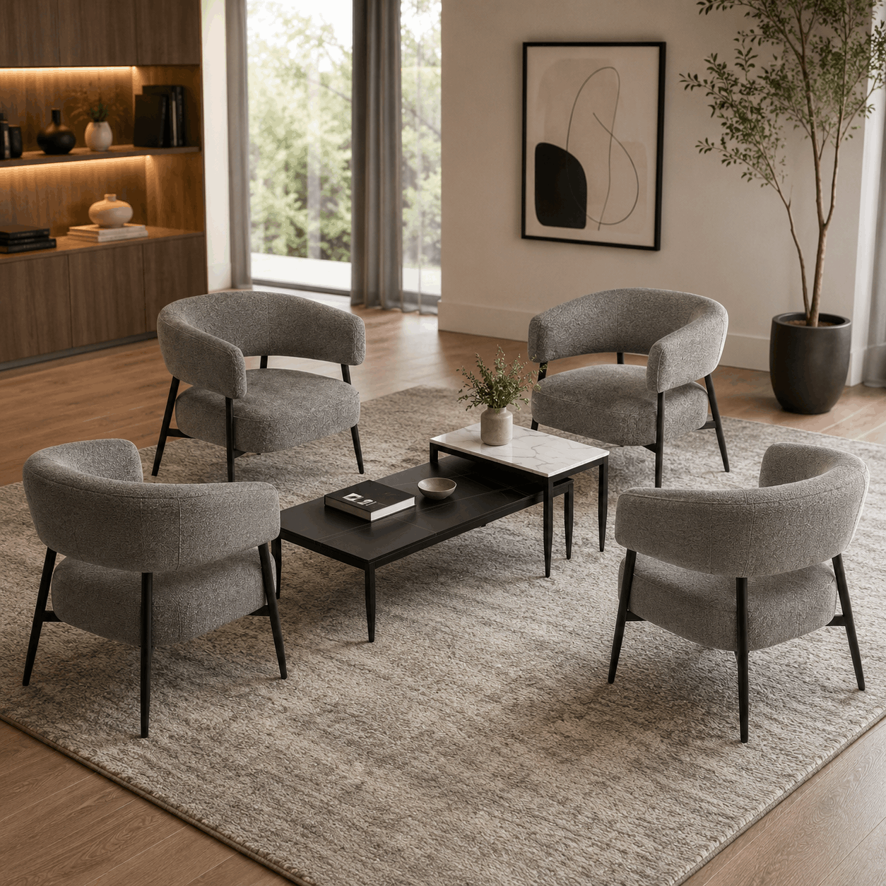 Sillón Boreal Chenille Base Negra - Imagen 5