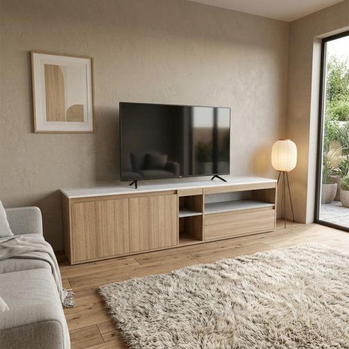 Rack tv 2m 1 cajón 2 puertas