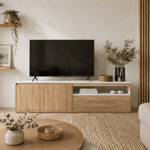 RACK TV 1,54m. 1 cajón 2 puertas
