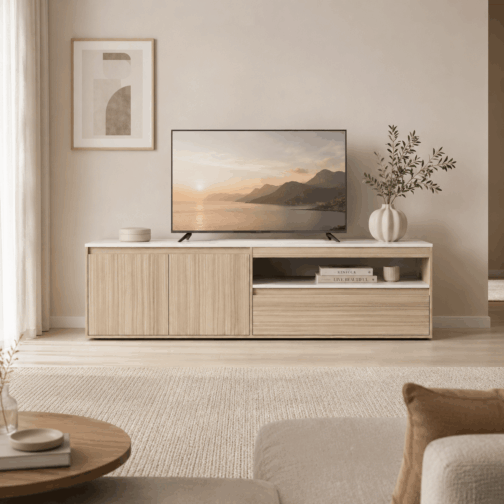 Rack tv 1,74m. 1 cajón 2 puertas
