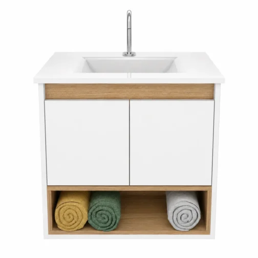 Vanitory 60cm c/bacha 1 agujero