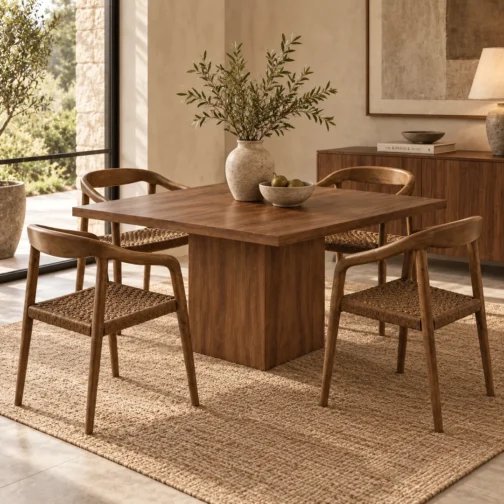 Mesa Cuadrada C/Base central Comedor 1 Faldon 50mm